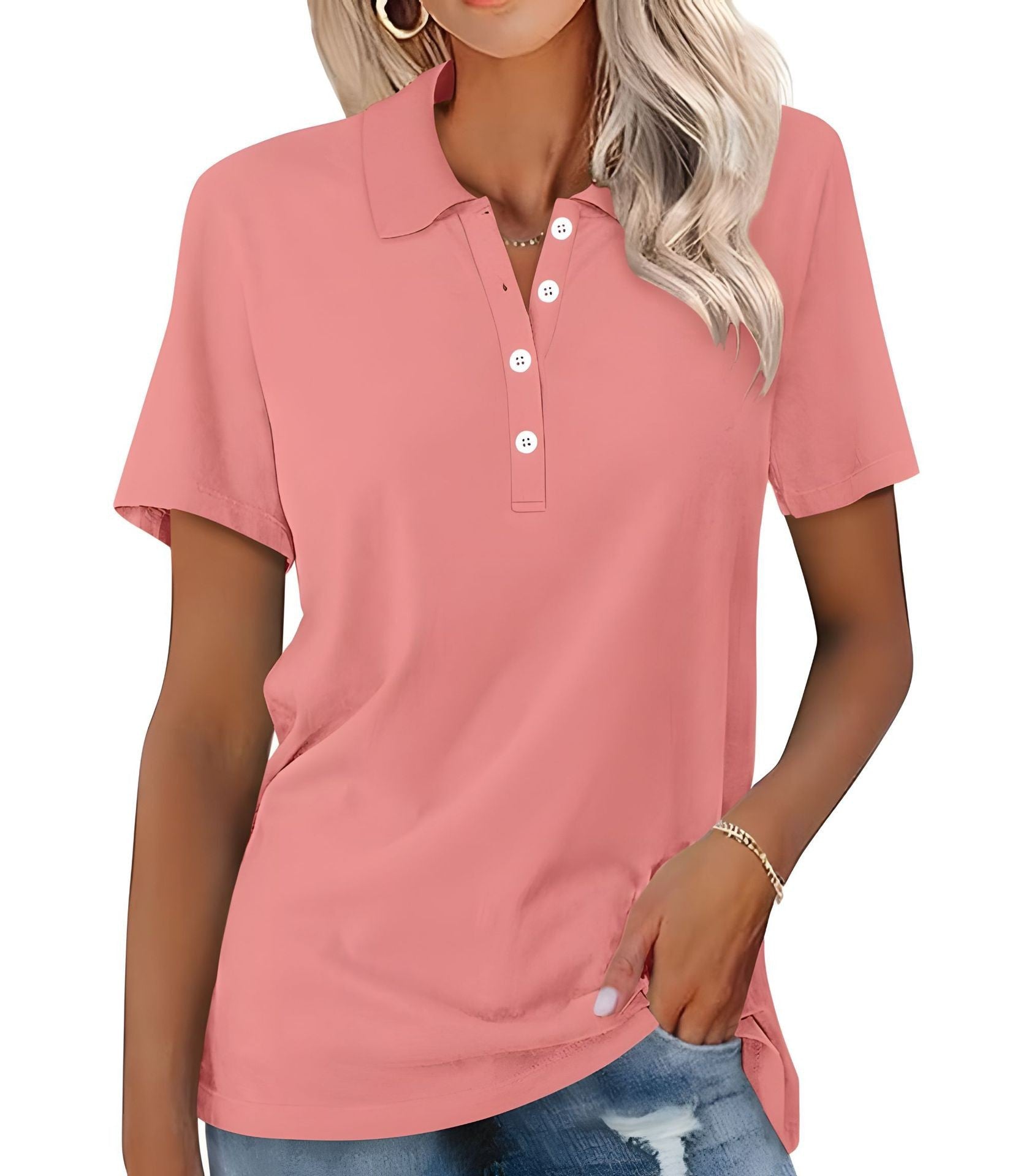 Elegante Damespoloshirt van Luxe Katoen – Tijdloos, Ademend en Stijlvol