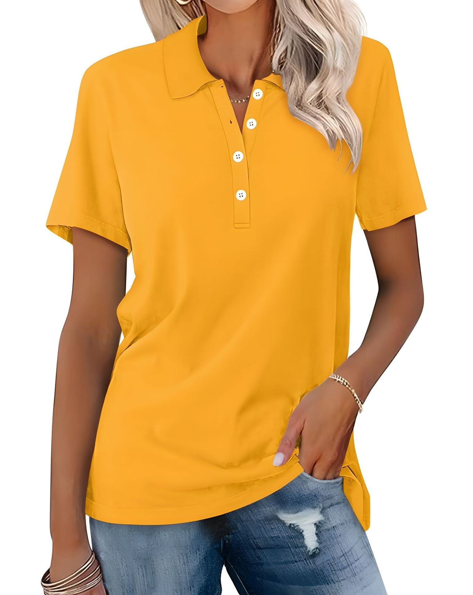 Elegante Damespoloshirt van Luxe Katoen – Tijdloos, Ademend en Stijlvol