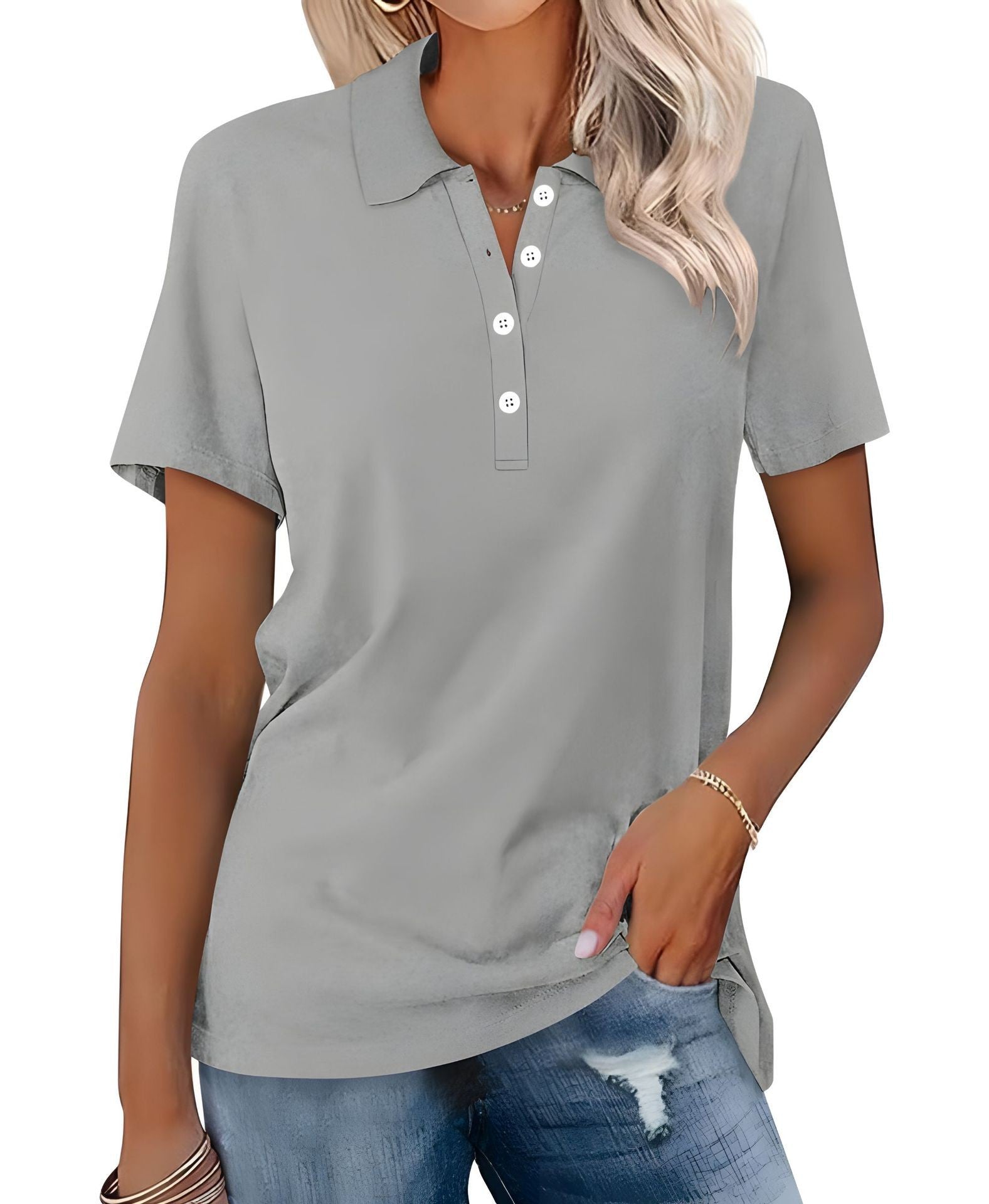 Elegante Damespoloshirt van Luxe Katoen – Tijdloos, Ademend en Stijlvol
