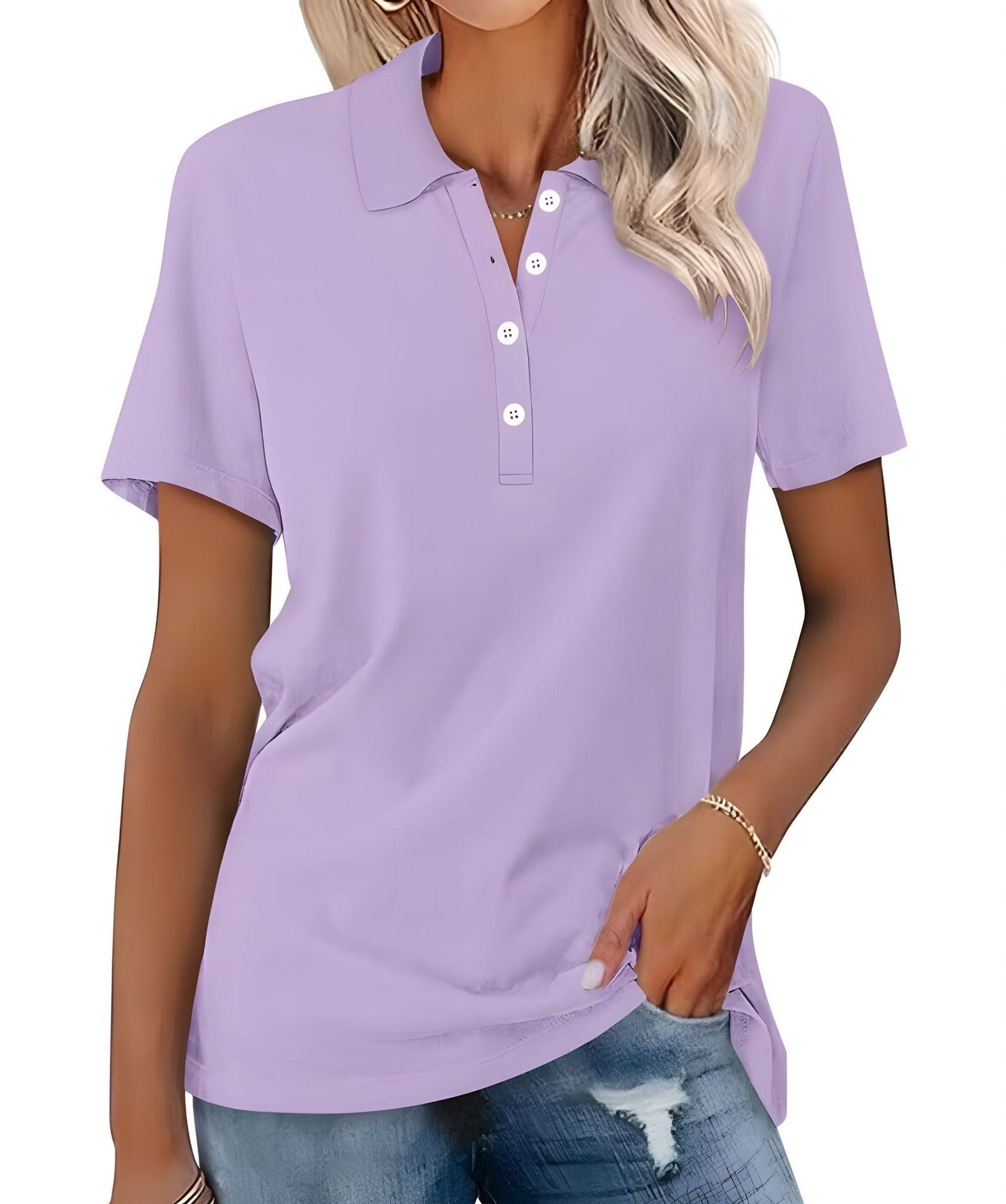 Elegante Damespoloshirt van Luxe Katoen – Tijdloos, Ademend en Stijlvol