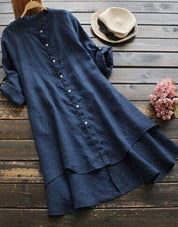 Zomerse Overmaat Katoenen Linnen Jurk voor een Trendy Look