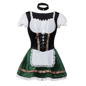 Oktoberfest dirndljurk met kantapplicatie en geborduurd schort 1