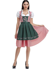 Oktoberfest dirndljurk met ruitjesmotief en geborduurd schort 2