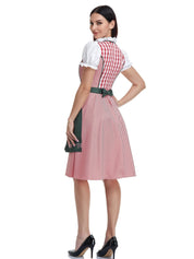 Oktoberfest dirndljurk met ruitjesmotief en geborduurd schort 3