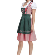 Oktoberfest dirndljurk met ruitjesmotief en geborduurd schort 4