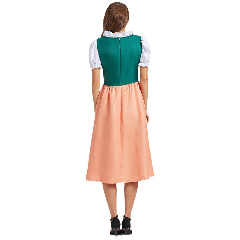 Oktoberfest dirndljurk met veter en bloemendetails 1