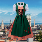 Oktoberfest dirndljurk met veter en bloemendetails 2