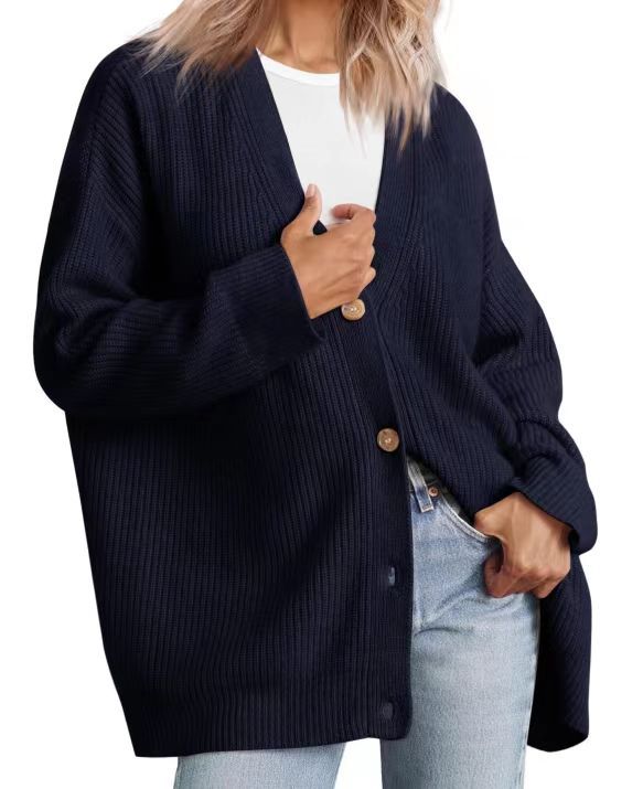 Oversized damescardigan | Gestreept 1