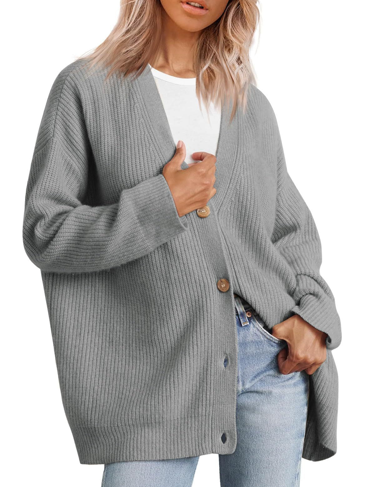 Oversized damescardigan | Gestreept 10