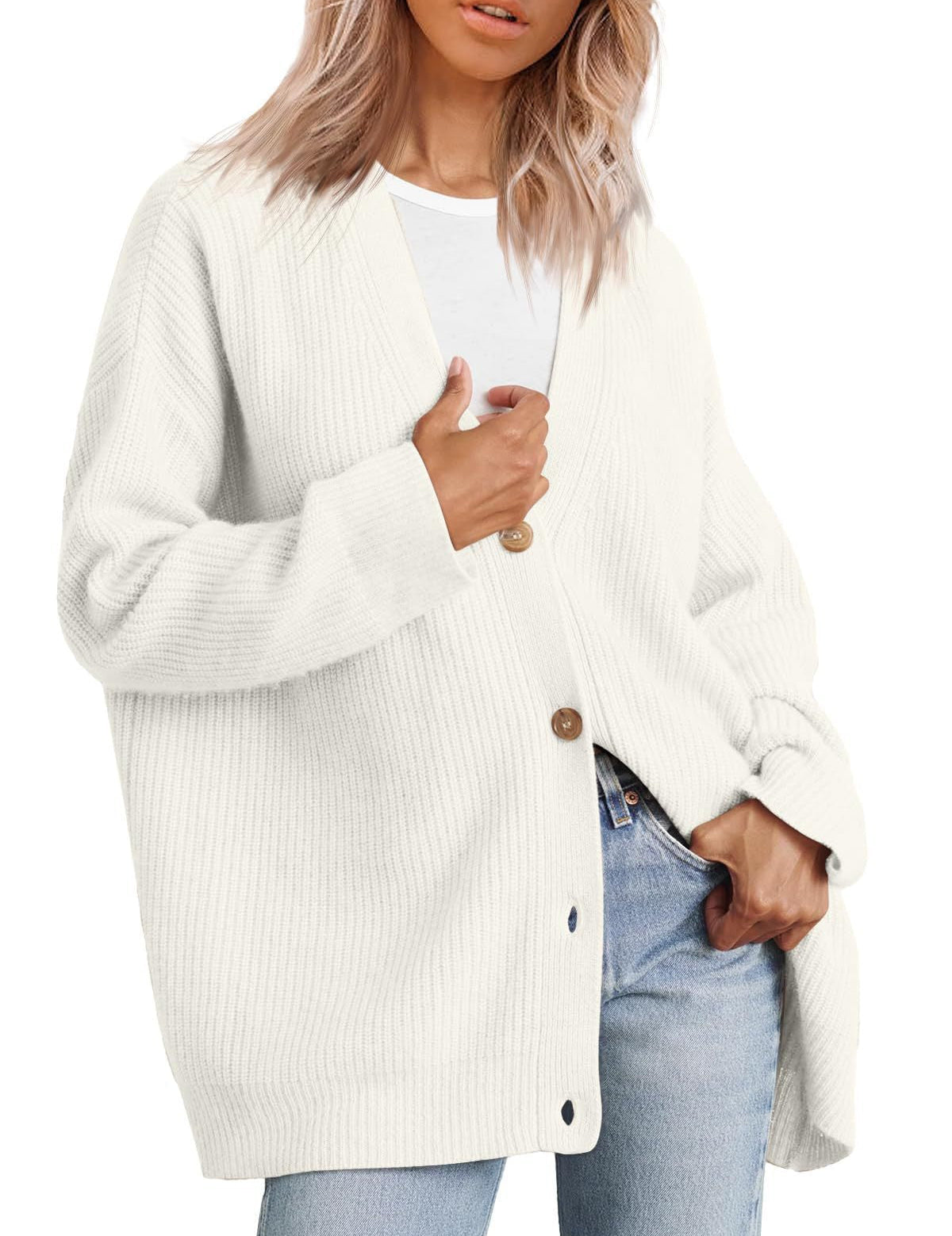 Oversized damescardigan | Gestreept 6
