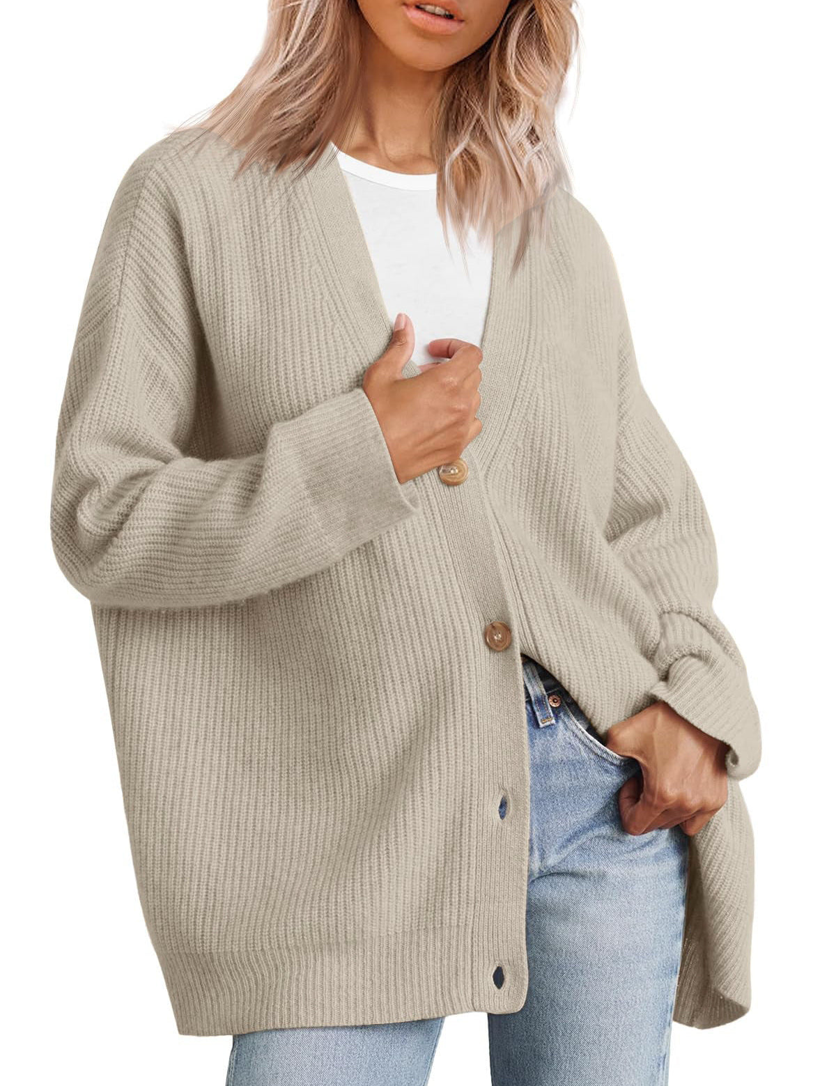 Oversized damescardigan | Gestreept 7