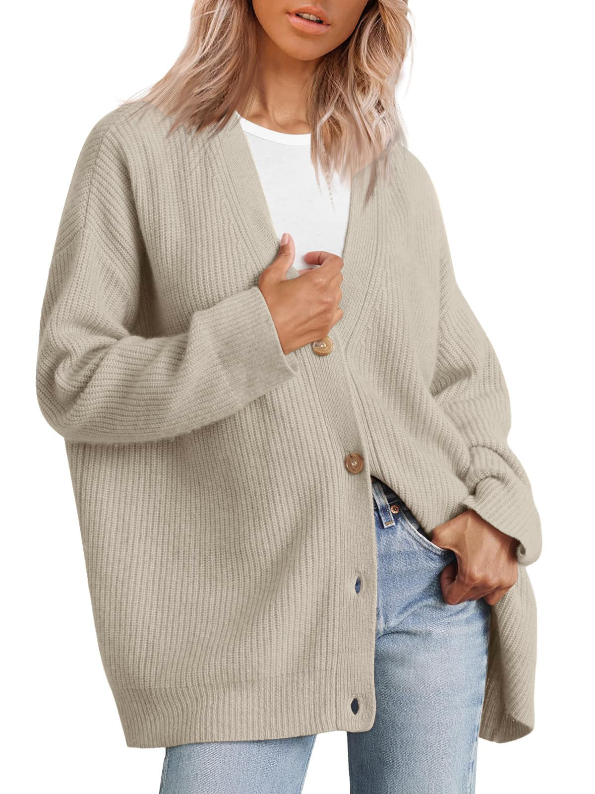Oversized damescardigan | Gestreept 7