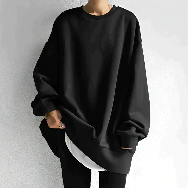 Oversized sweatshirt met ronde hals voor dames | Lange mouwen 0