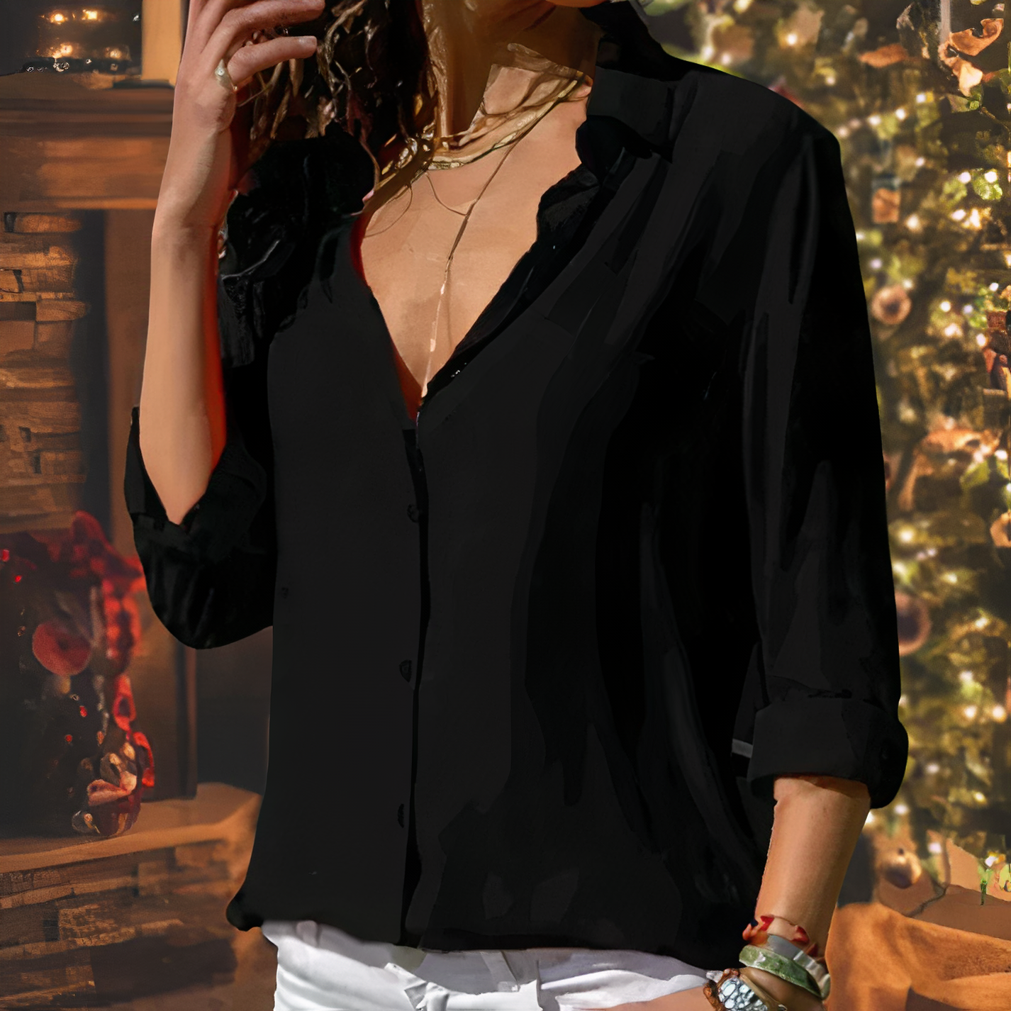 Xaviera | Elegante Blouse lange mouwen