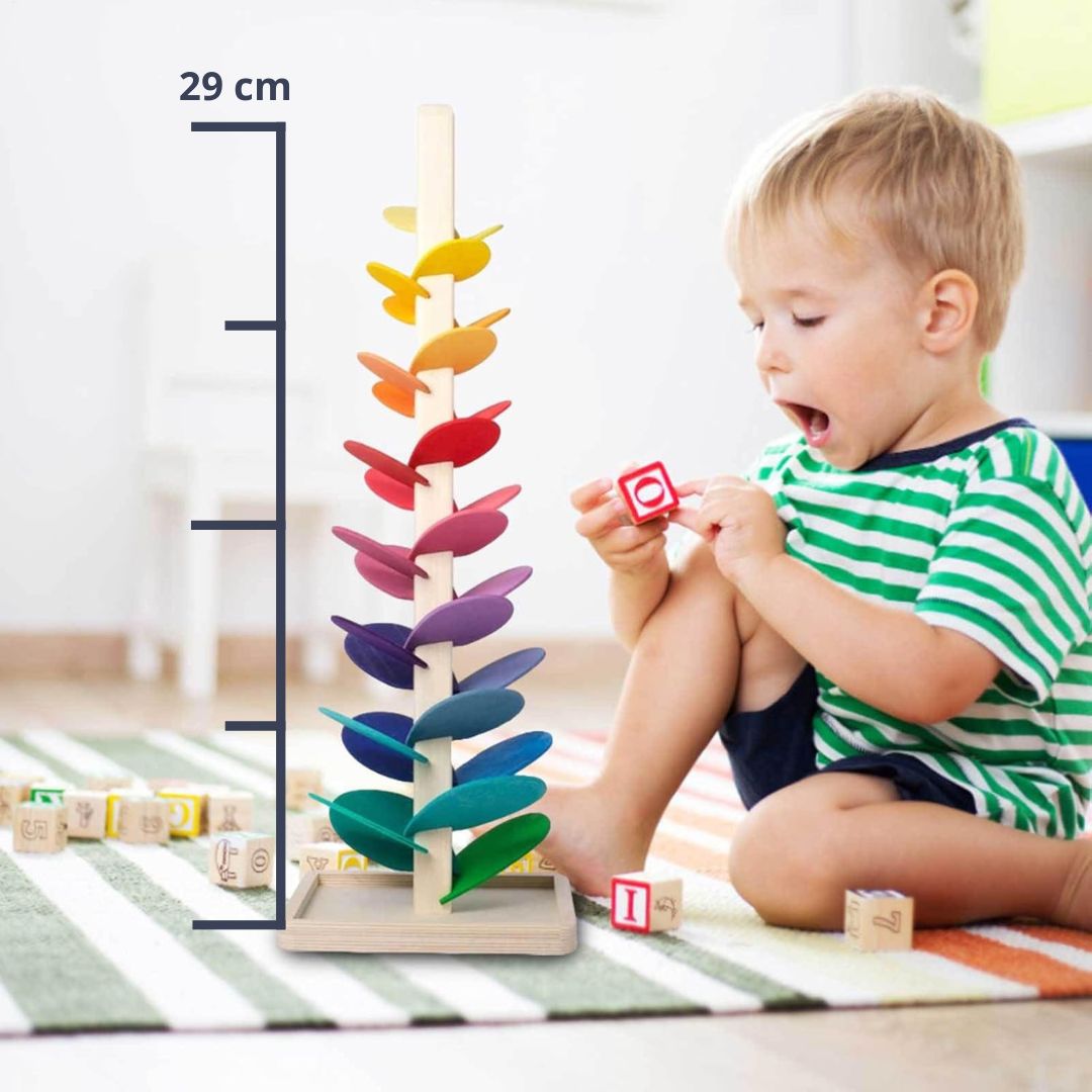 Regenboog Knikkertoren – Creatief houten speelgoed – Bevordert kleuren en geluiden voor kinderen vanaf 3 jaar 7
