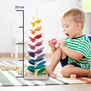 Regenboog Knikkertoren – Creatief houten speelgoed – Bevordert kleuren en geluiden voor kinderen vanaf 3 jaar 7