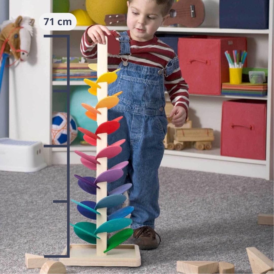 Regenboog Knikkertoren – Creatief houten speelgoed – Bevordert kleuren en geluiden voor kinderen vanaf 3 jaar 8