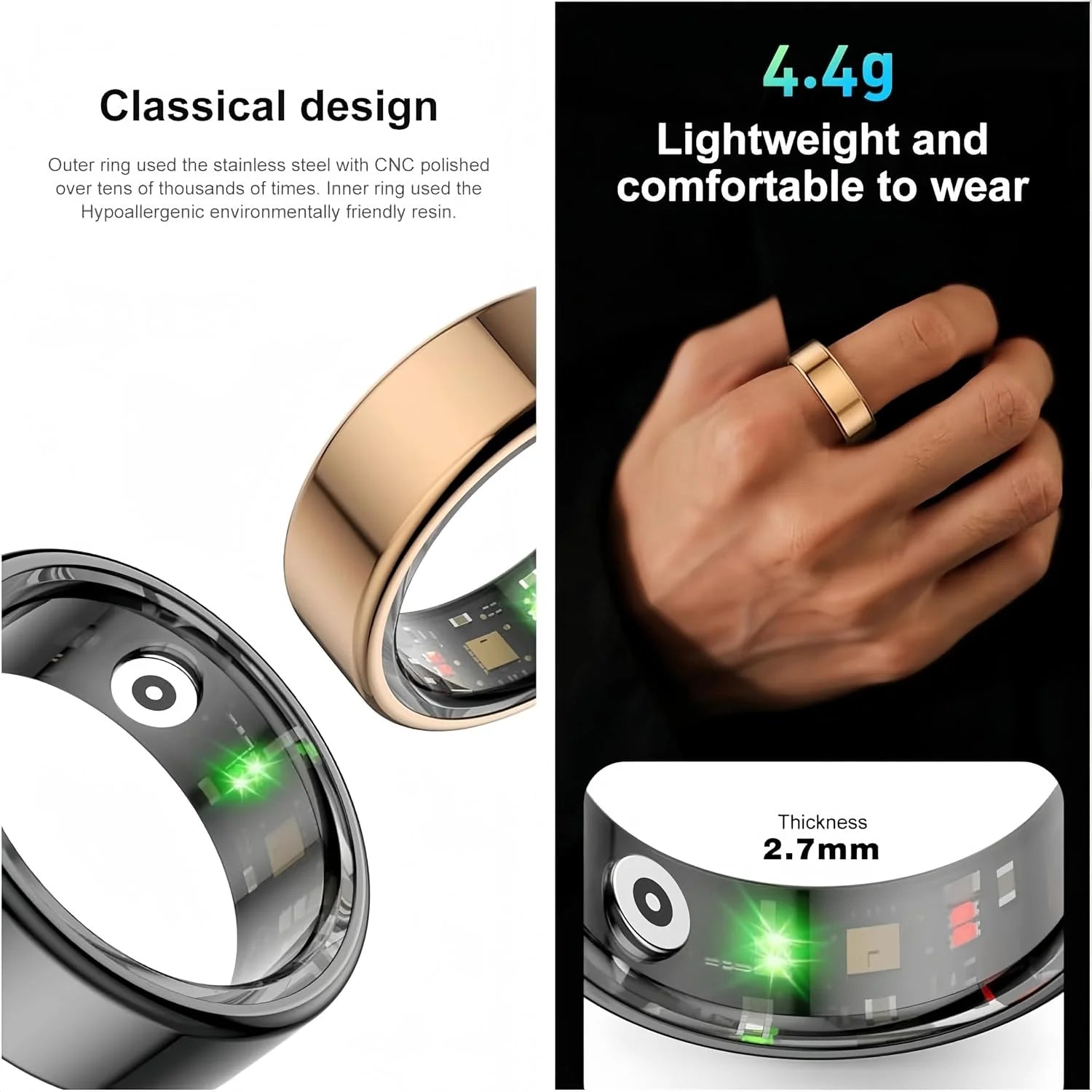 RingFit™ - Slimme fitnesstrackerring 0