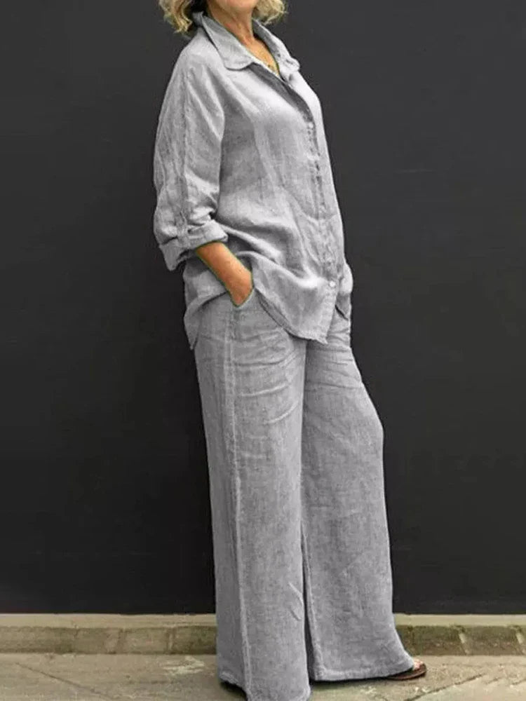 Luna | Vintage Linnen Twee-Delige Set voor Dames