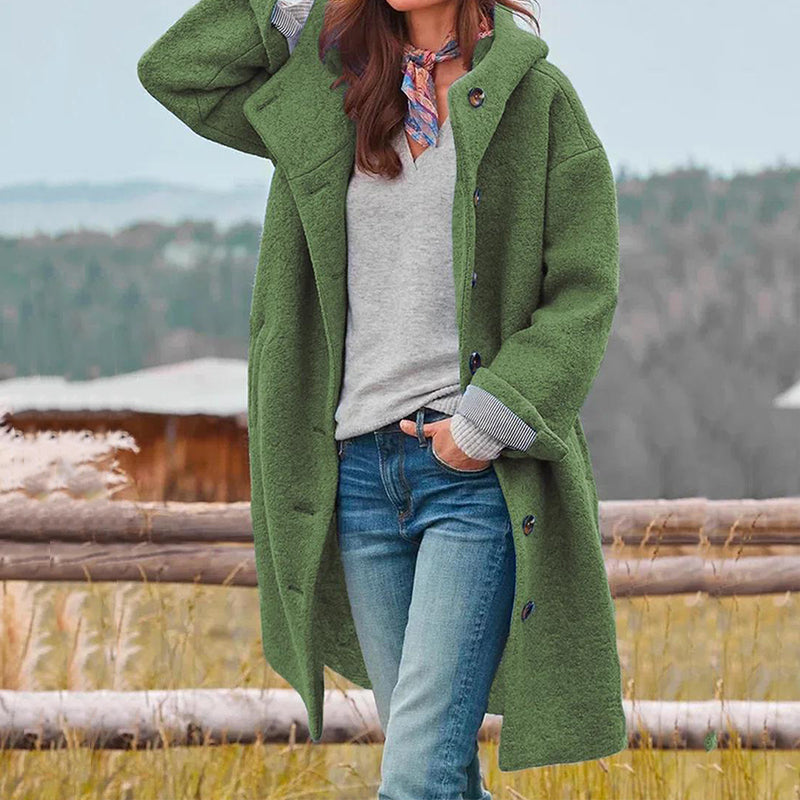Alice | Lange Elegante Wolblend Herfstjas voor Dames