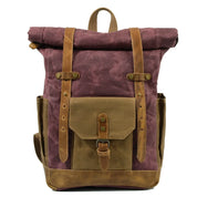 Finn | Stijlvolle Militaire Canvas Rugzak met Roltop voor Wandelen en Laptop