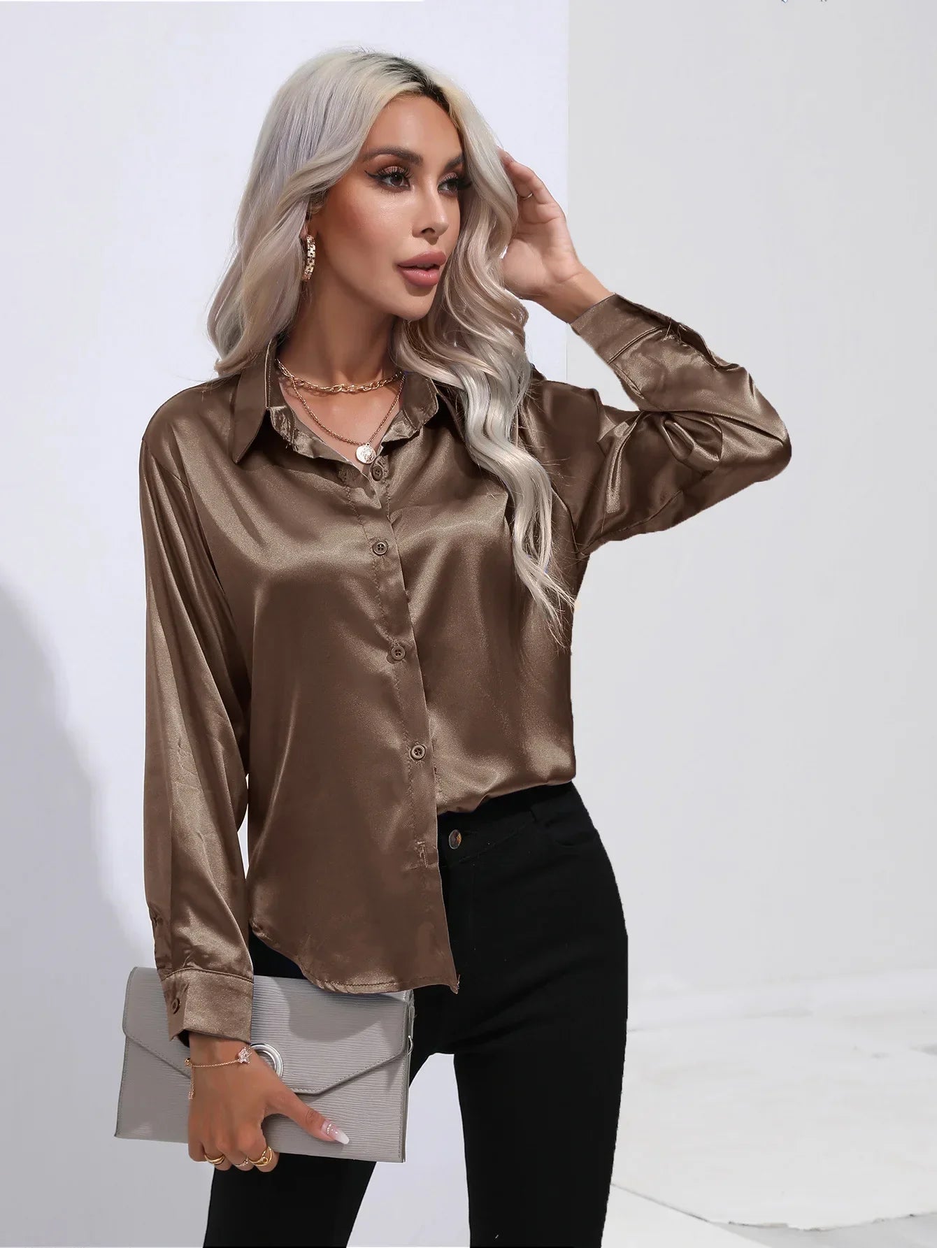 Selma | Satijnen Blouse Dames