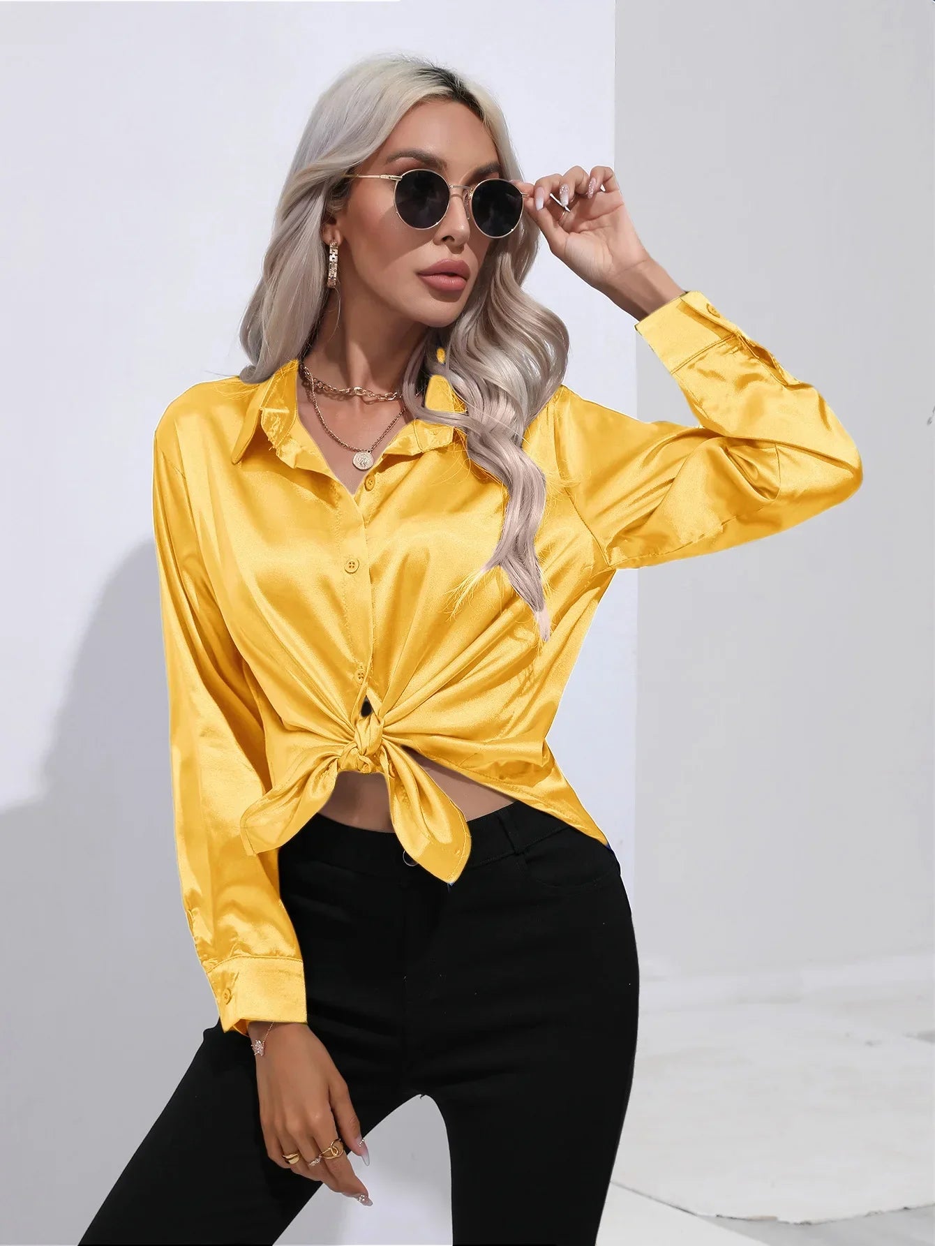 Selma | Satijnen Blouse Dames