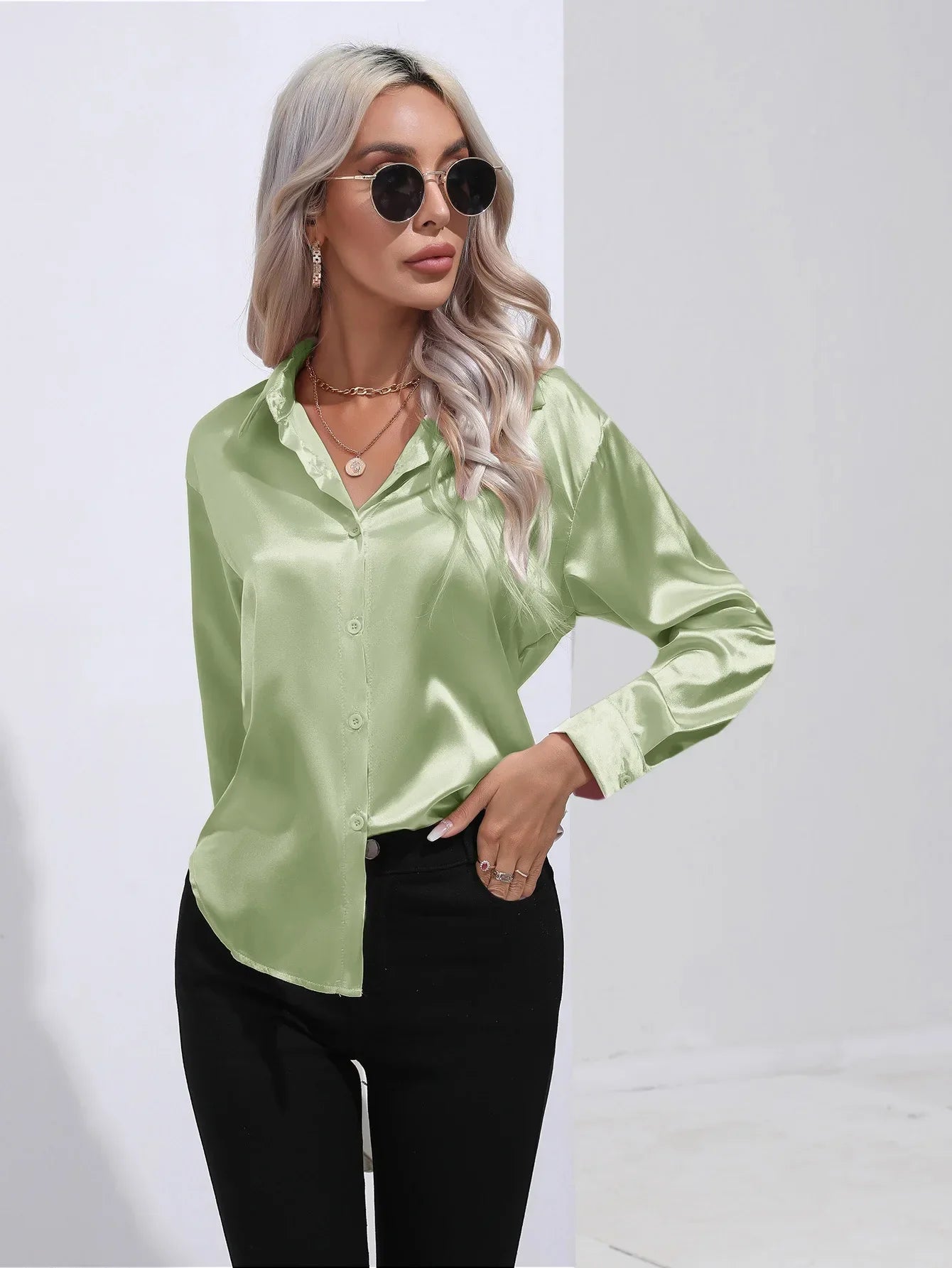 Selma | Satijnen Blouse Dames