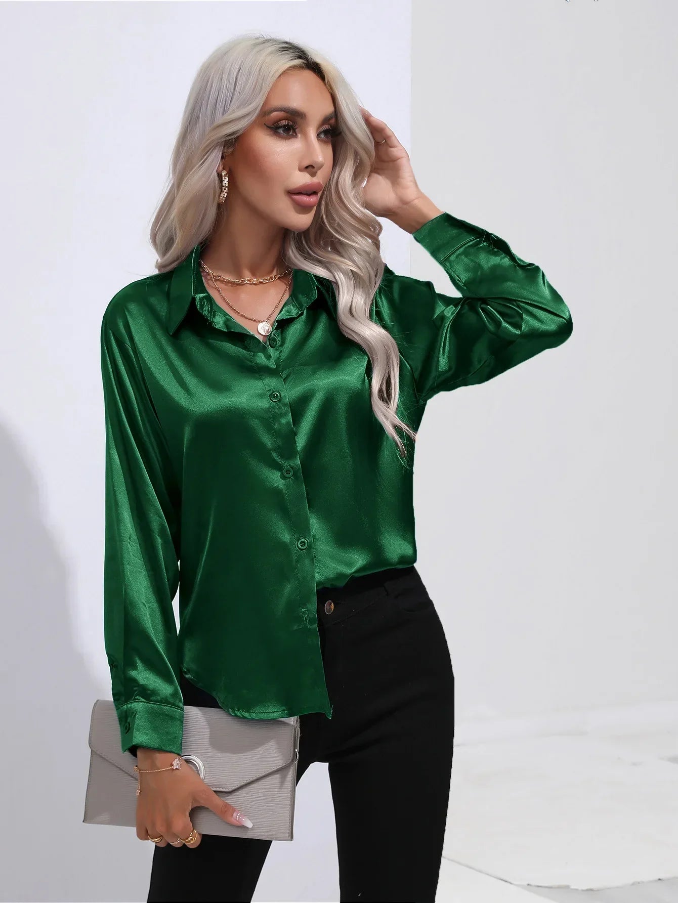 Selma | Satijnen Blouse Dames
