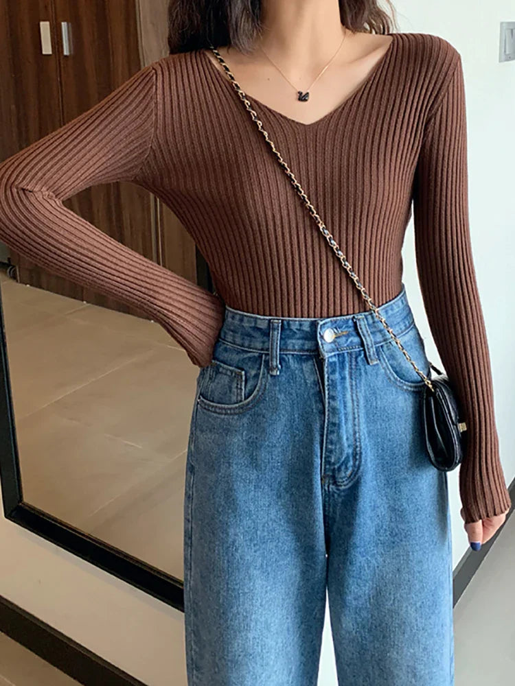 Sofia | Slim fit Gebreide Ribtrui