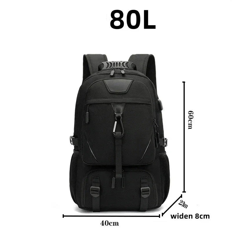 Rowi | Uitbreidbaar 80L Reizen Hiking Laptop rugzak met USB-oplader