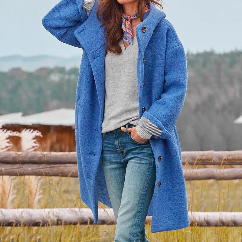 Alice | Lange Elegante Wolblend Herfstjas voor Dames