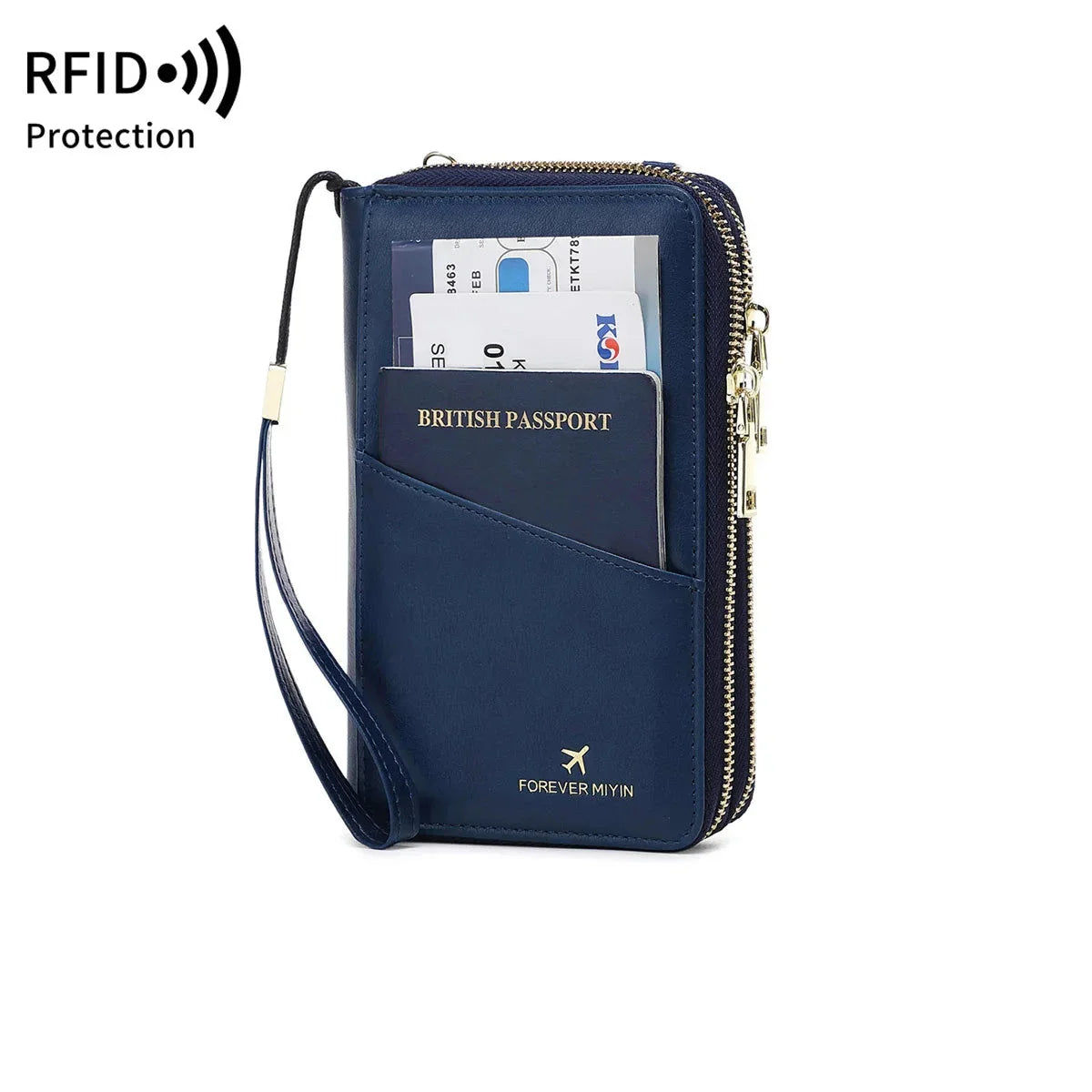Denise | RFID Beschermende Paspoorthouder en Reisetui met Polsband