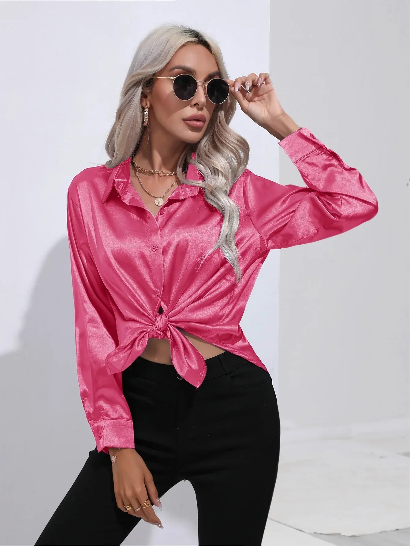 Selma | Satijnen Blouse Dames