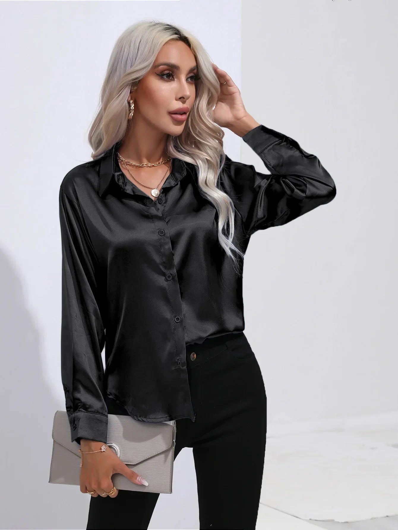 Selma | Satijnen Blouse Dames