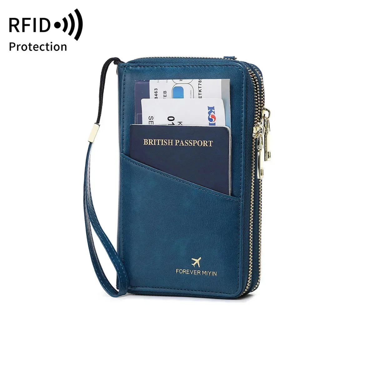 Denise | RFID Beschermende Paspoorthouder en Reisetui met Polsband