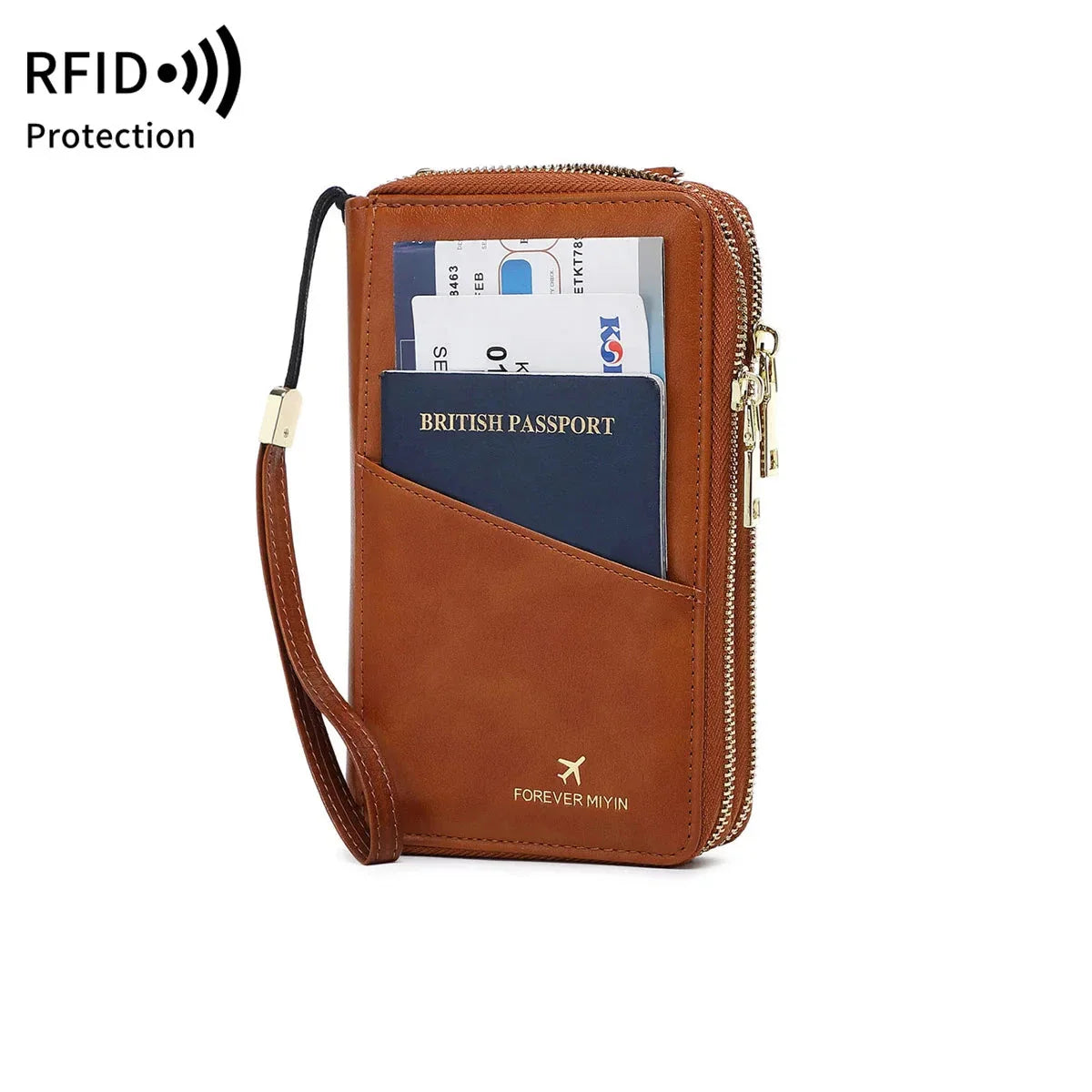 Denise | RFID Beschermende Paspoorthouder en Reisetui met Polsband