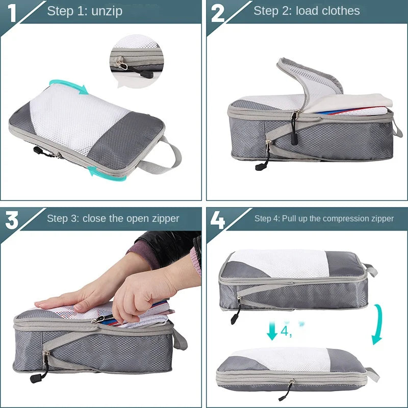 Esmie | 3-delige Set Uitschuifbare Compressie-inpakblokken voor Reizen & Bagageorganisatie