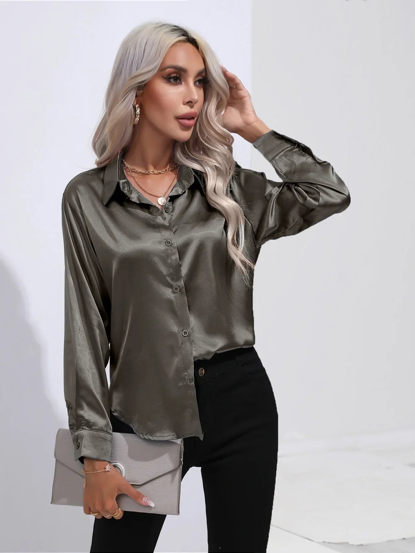 Selma | Satijnen Blouse Dames