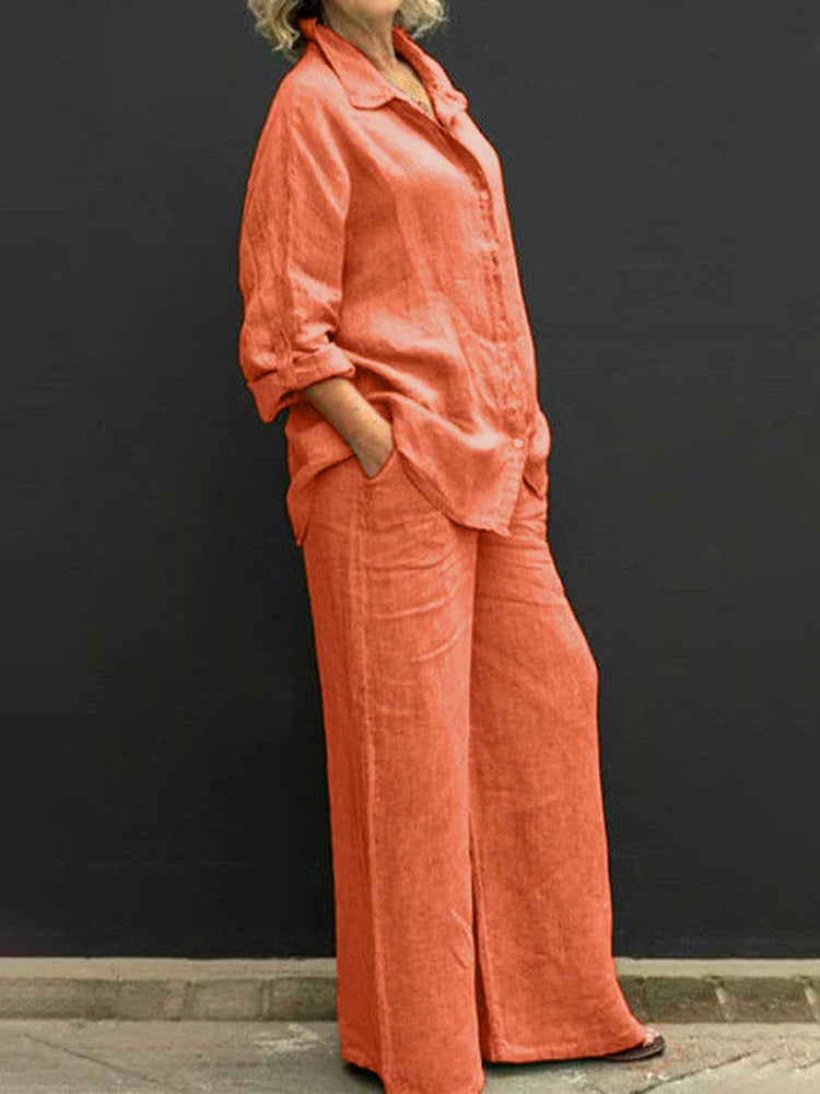 Luna | Vintage Linnen Twee-Delige Set voor Dames