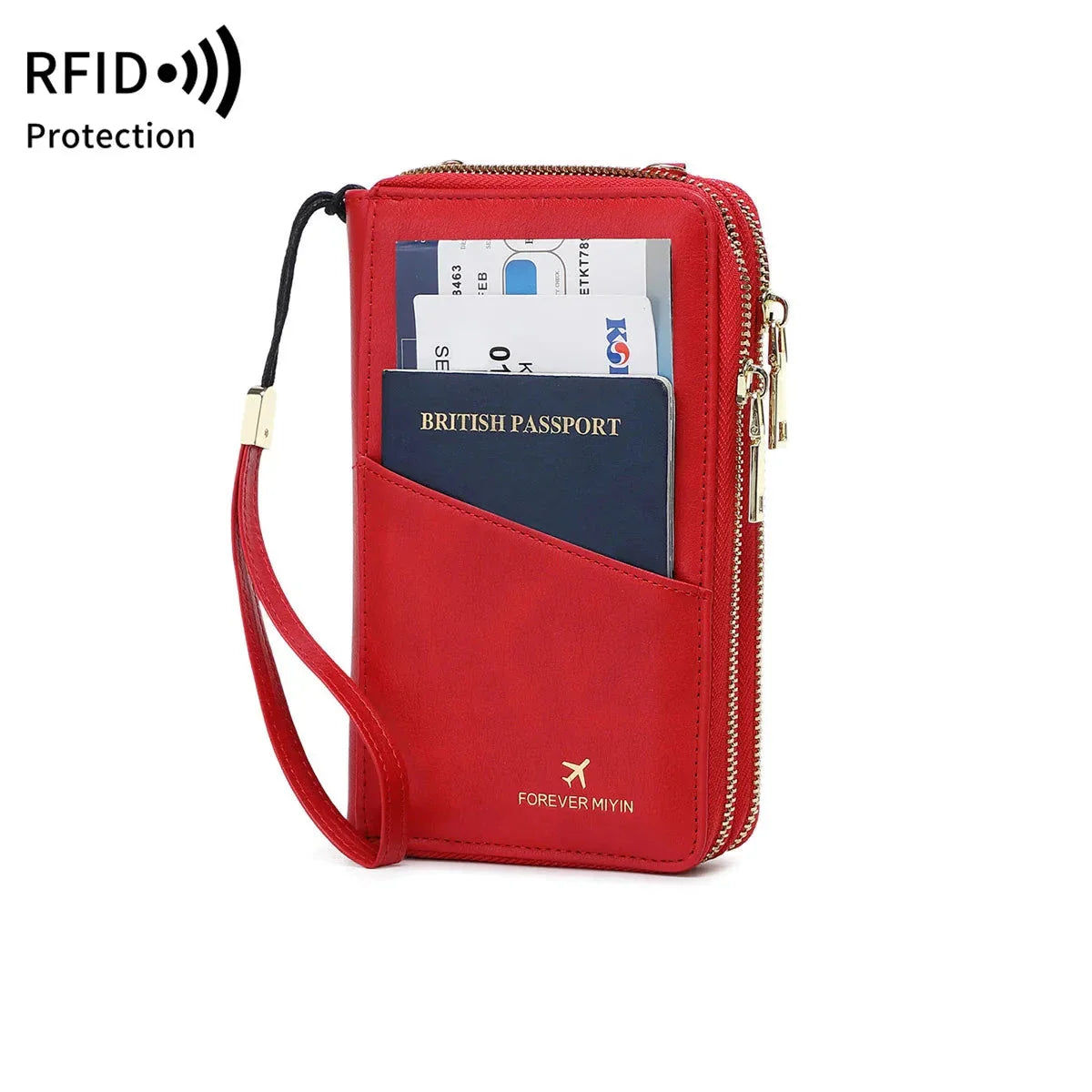 Denise | RFID Beschermende Paspoorthouder en Reisetui met Polsband