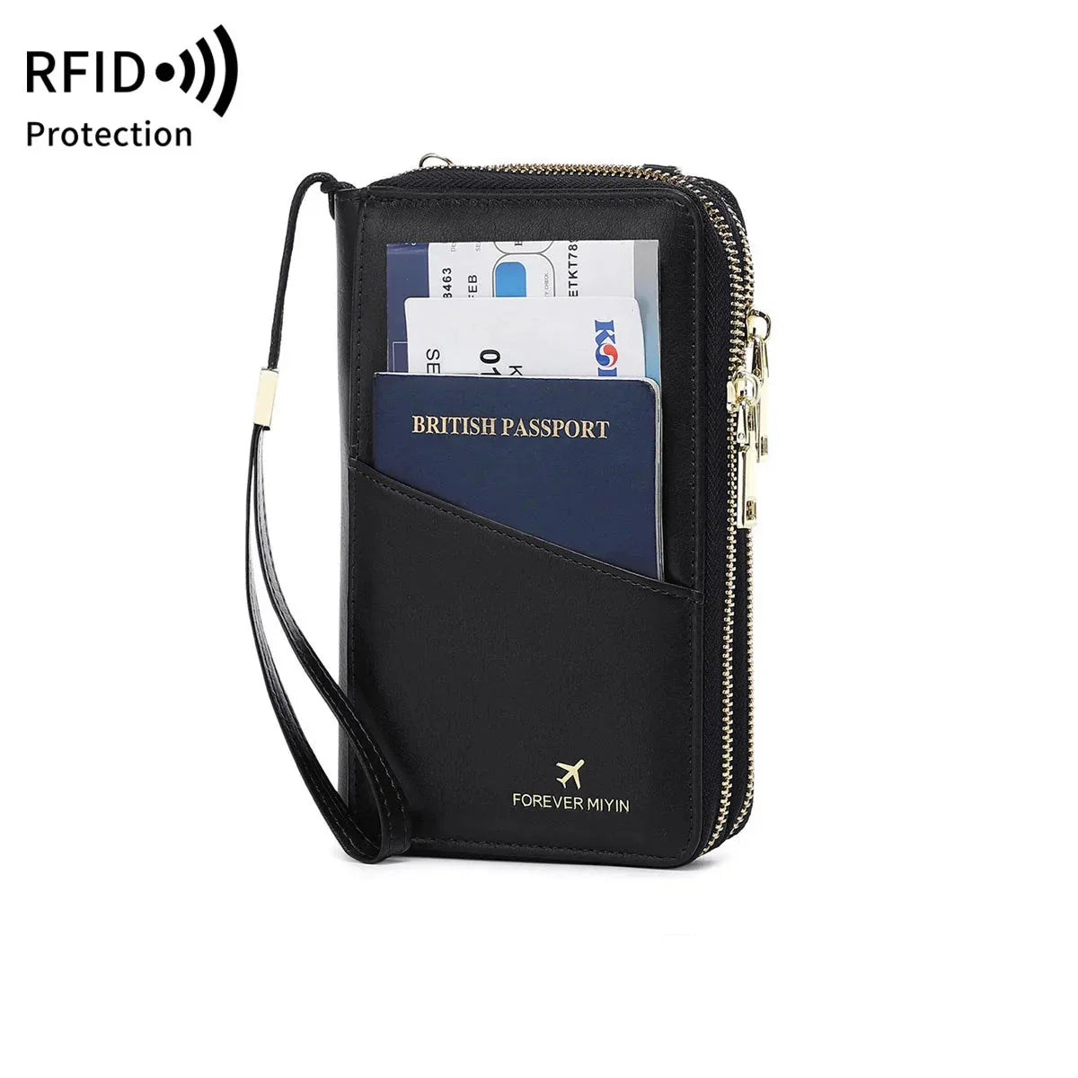 Denise | RFID Beschermende Paspoorthouder en Reisetui met Polsband