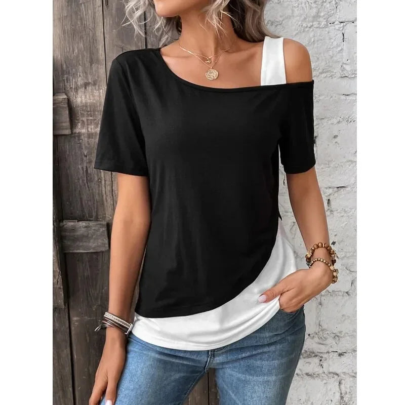 Elize | Elegant Tweekleurig Shirt