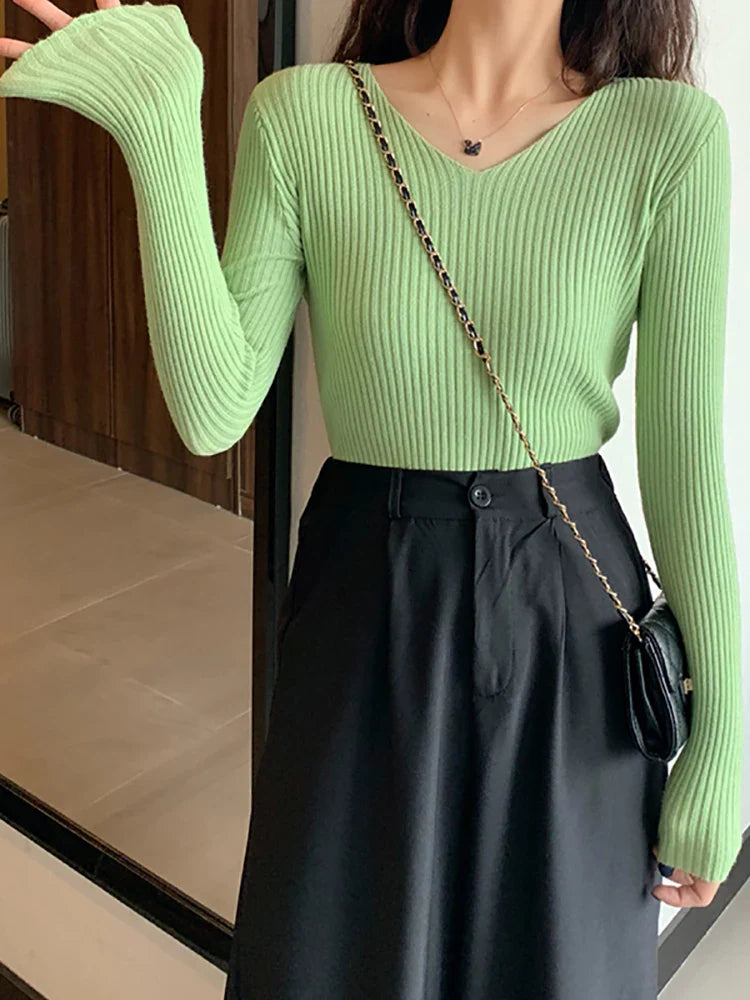 Sofia | Slim fit Gebreide Ribtrui