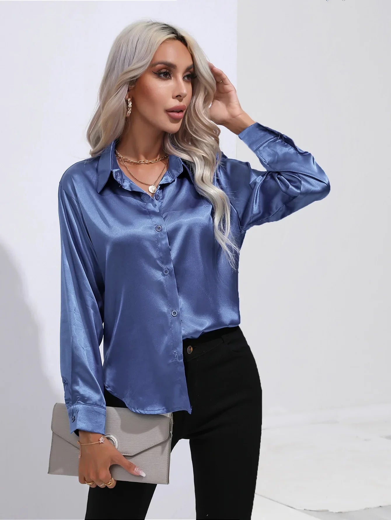 Selma | Satijnen Blouse Dames