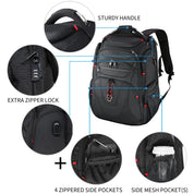 Red | XL Waterdichte Canvas Reis Laptoprugzak met USB-Oplaadpoort