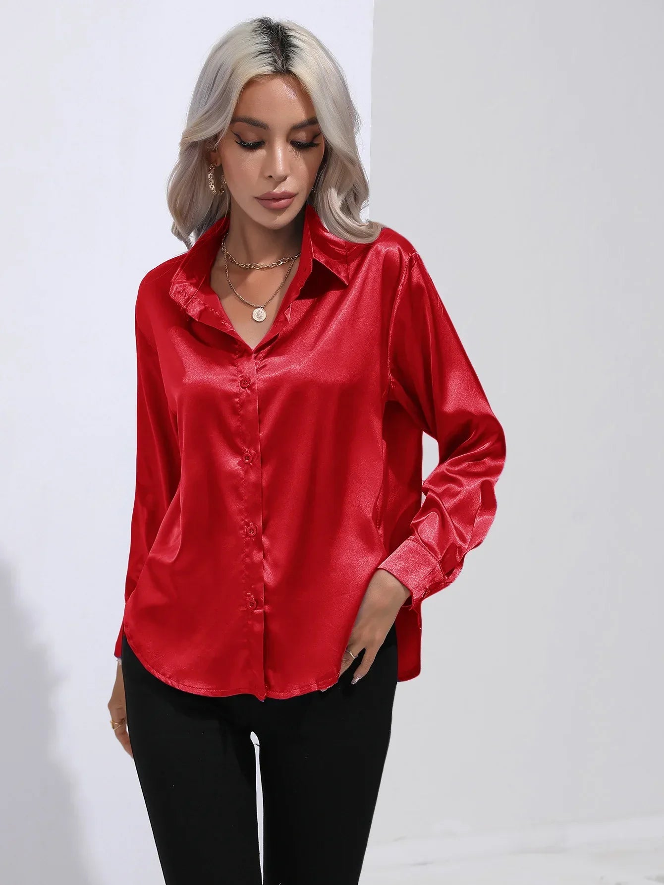 Selma | Satijnen Blouse Dames