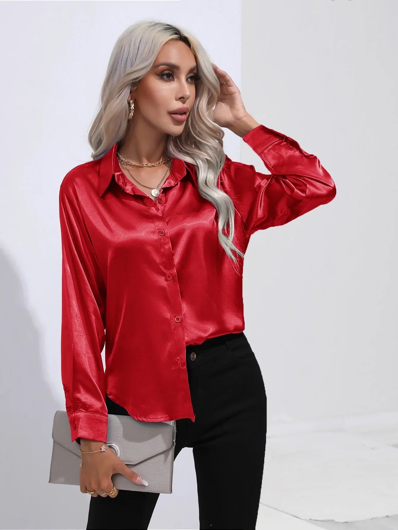 Selma | Satijnen Blouse Dames