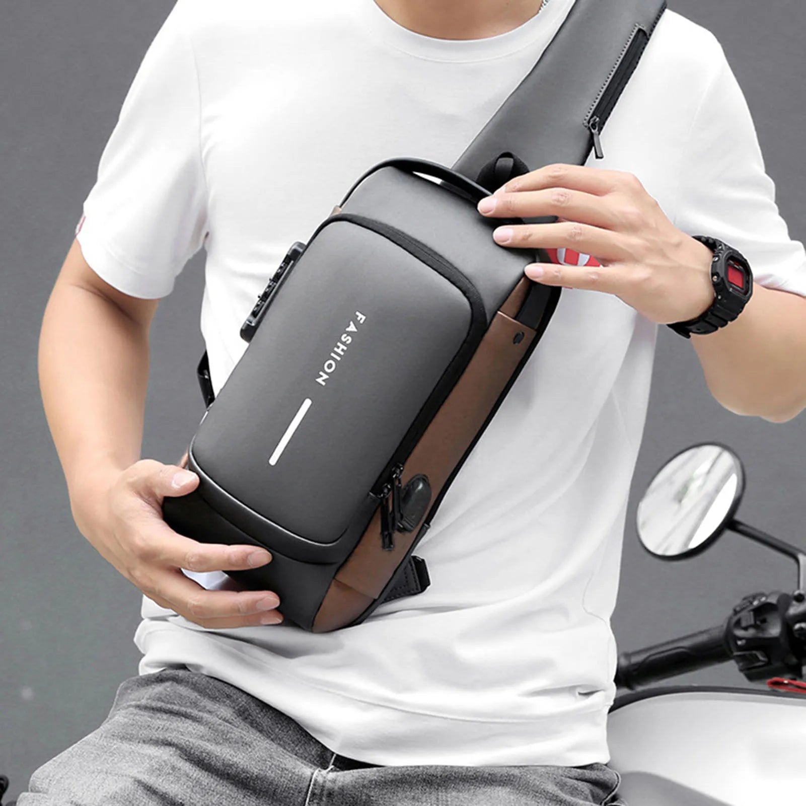 Ethan | Anti-Diefstal USB Crossbody Sling Reis Tas