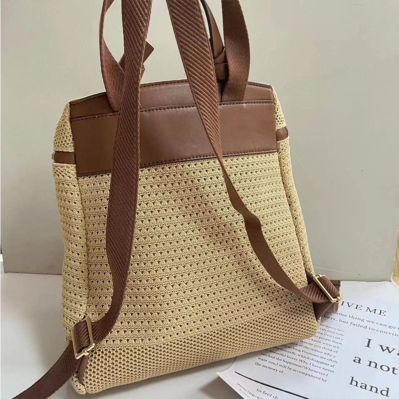 Amber | Trendy Geweven Damesrugzak - Stijlvol & Functioneel